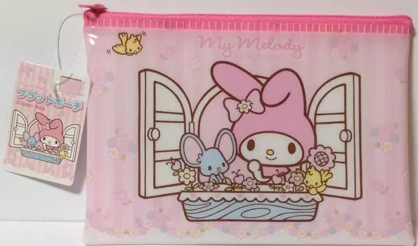 Косметичка SANRIO My Melody Accessories, плоская виниловая косметичка на молнии, сумка 2014,5 см (Цветы)
