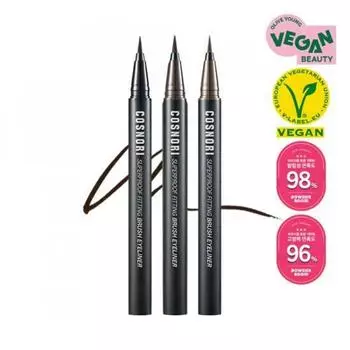 Kosnori Super Proof Fitting Vegan Brush Ручка-кисть для подводки для глаз 3 цвета 03 brown