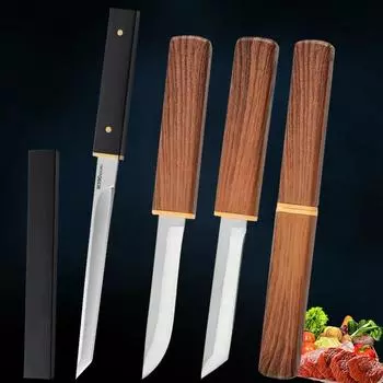 Кованый нож для мяса с обвалкой, нож из нержавеющей стали, монгольский кухонный нож для ручного мяса, фруктовый нож, нож для жареного стейка из баранины с крышкой 6 inch