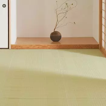 Ковер Hagihara Washable Rush Style Cool Wind Green Honma tatami 286 x 286 см, накладной ковер для детской комнаты, для домашних животных, сделано в Японии, размер 4,5 прибл.. Детский зелёный