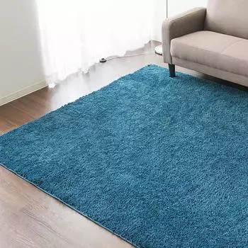 Ковер Iris Plaza Rug All Compatible with Floor 130 x 190 Carpet, Нескользящий, Нескользящий, Сезоны, Отопление, Выбираемый, Пушистый, Гладкий, Текстура, Темно-синий,