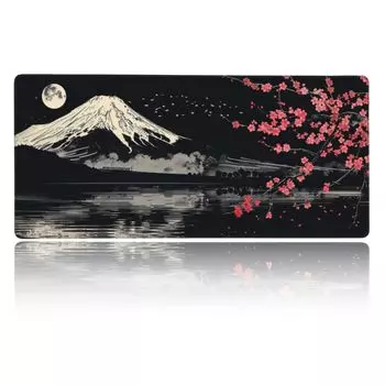 Коврик для мыши большой игровой японский стиль Fuji Cherry Blossom черный коврик для мыши настольный коврик очень большой большой коврик для клавиатуры резиновая подошва Elecom оптическая мышь