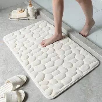 Коврик для ног из кораллового флиса, напольный коврик для дома, пена с эффектом памяти, вышитый, утолщенный, впитывающий, коврик для ванной комнаты, дверь 40x60cm коричневый