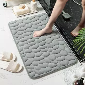 Коврик для ног из кораллового флиса, напольный коврик для дома, пена с эффектом памяти, вышитый, утолщенный, впитывающий, коврик для ванной комнаты, дверь 40x60cm-1Pcs белый