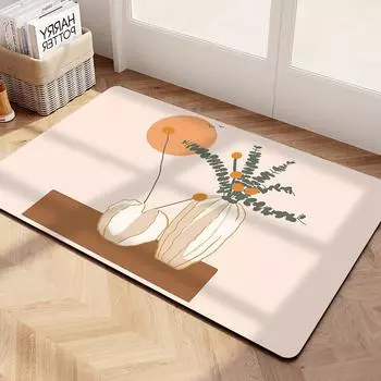 Коврик для пола Nordic Wind Soft Diatom Mud Flower Home Bathroom Non-Slip Mat Toilet Toilet Absorbing Foot Mat 40*60cm