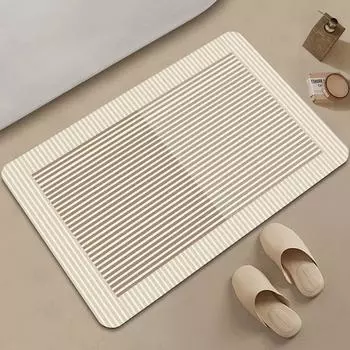 Коврик для пола Simple Lines Diatom Mud, впитывающий воду и устойчивый к грязи, коврик для ног, коврик для двери в ванную, прочный впитывающий воду и быстросохнущий коврик для ног 40*60cm