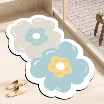 Коврик специальной формы Flower Diatom Mud, впитывающий коврик для унитаза, нескользящий коврик, бытовой коврик для двери унитаза, быстросохнущий коврик для двери унитаза 40*60cm