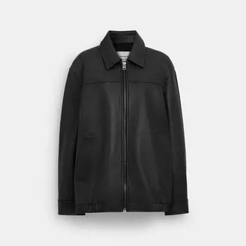Кожаная куртка Coach Oversized черный