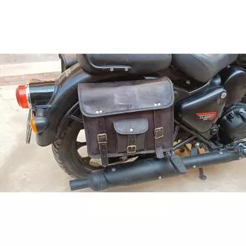 Кожаная седельная сумка Сумки-корзины для Royal Enfield New Classic 350 Боковые сумки 1 10 x 13 x 5 in чёрный