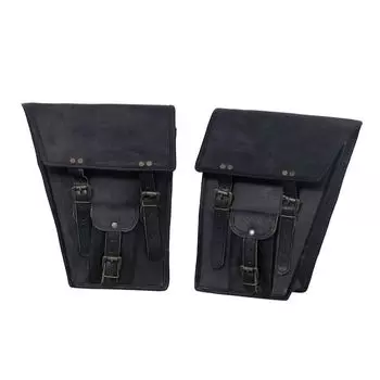 Кожаная сумка для велосипеда Saddle Bag Набор Pannier из 2 сумок для велосипеда с обеих сторон 7 x 5 x 2 in чёрный