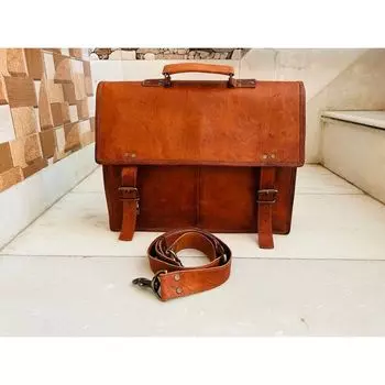 Кожаная сумка-портфель премиум-класса 12 x 16 x 5 in коричневый