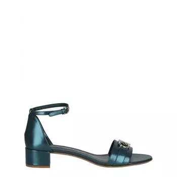Кожаные босоножки на каблуке Salvatore Ferragamo Como зеленый