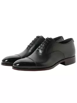 Кожаные туфли Straight Tip Oxford Shoes BLACK 8 [Beams Heart] Мужские чёрный