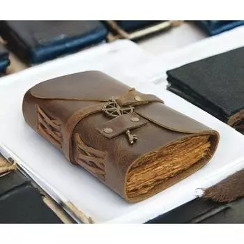 Кожаный блокнот-дневник, Кожаный альбом для эскизов, Дорожный блокнот, Корпоративные подарки, Подарок на День отца, Подарок для женщин 7 x 5 in
