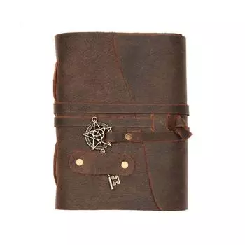 Кожаный блокнот Journal — коричневый, 7x5 дюймов, хлопковая акварельная бумага с декоративными краями 7 x 5 in коричневый