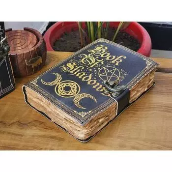 Кожаный блокнот «Книга теней» Кожаный дневник Гримуара Блокнот «Магические заклинания» 7 x 5 in чёрный