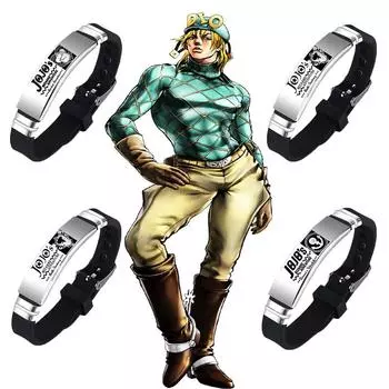 Кожаный браслет из сплава аниме Jojos Bizarre Adventure, модные браслеты для женщин и мужчин, ювелирные изделия для косплея, подарок для фанатов