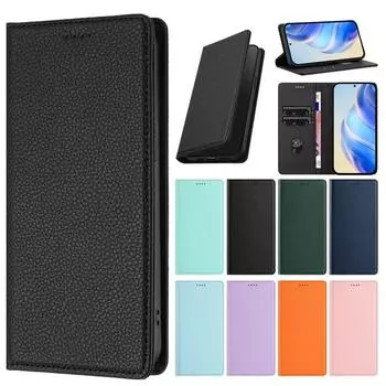 Кожаный чехол для iPhone 12 13 Mini Pro Max с автоматическим закрывающимся слотом для карт, откидной чехол-кошелек IPhone 12/12 Pro оранжевый