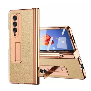 Кожаный чехол для телефона с защитой от падения в деловом стиле для Samsung Galaxy Z Fold 4 5g Fold3 Fold4 Fold2 Fold 2 3, пленочный чехол из закаленного стекла, чехол for Samsung Z Fold 2 белый