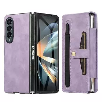 Кожаный чехол для телефона Samsung Galaxy Z Fold5 Fold4 Fold 4 3 Fold2 Fold3 Fold 5 2, чехол-кошелек с отделением для карт S, ручка-кошелек for Samsung Z Fold 5