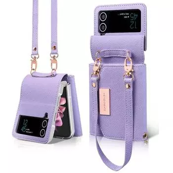 Кожаный чехол-кошелек для Samsung Galaxy Z Flip 3 4 5g, карман для карт, сумка для телефона, чехол для Galaxy Z Flip4 Flip3, кобура, задняя крышка For Galaxy Z Flip 4 лосось розовый