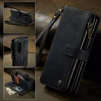 Кожаный чехол-кошелек с полной защитой и подставкой для Samsung Galaxy Z Fold 4 Fold4 Fold 3 5g Fold3 S23 Ultra S22 Plus S21 Fe for Galaxy S23 Plus коричневый