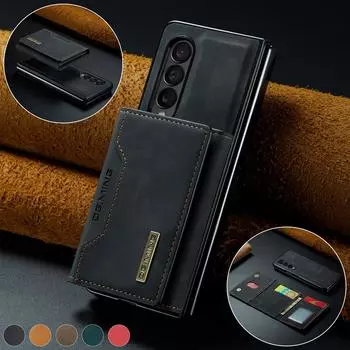 Кожаный чехол с карманом для карточек для мобильного телефона Samsung Galaxy Z Fold 4 5g Fold4 Fold3 Fold 3 A53 A73 A33 S23 S22 Ultra S21 Fe S20 Plus for galaxy A73 5G кофейный