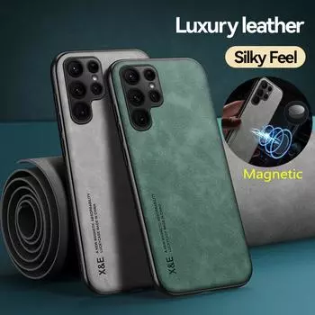 Кожаный чехол с магнитным магнитом для Samsung Galaxy S23 Ultra S22 Ultra S21 Plus S20 Fe Note 20 A51 A71 A13 A12 A73 A52s A33 A53 5g S23 Ultra синий