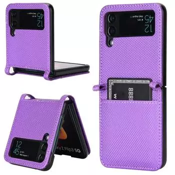 Кожаный чехол с защитой от падения и слота для карт для Samsung Galaxy Z Flip 4 5g Flip4 Flip 3 Flip3 Zflip4, аксессуары для мобильных телефонов, чехлы for Samsung Z Flip 3 медный