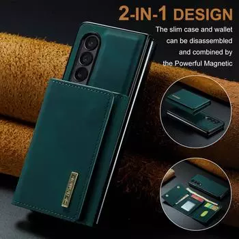 Кожаный чехол с защитой от падения и подставкой для телефона Samsung Galaxy Z Fold 4 5g Fold4 Fold3 Fold 3 S23 Ultra S22 Plus S21 Fe, чехол-кошелек for Galaxy S21 красный