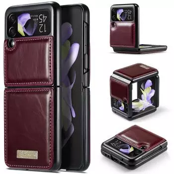 Кожаный чехол с защитой от падения с защитой от пыли для Samsung Galaxy Z Flip 4 Flip4 Flip3 Flip 3 Zflip4 Складной чехол без отпечатков пальцев for Samsung z Flip 3 коричневый