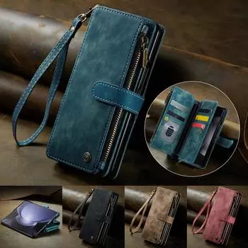 Кожаный чехол-сумка с защитой от падения для samsung zfold5 для Samsung Galaxy Z Fold 5 5G Fold5, защитный чехол с гнездом для карт for Samsung Z Fold 5