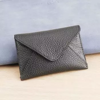 Кожаный держатель кредитных карт и дорожный кошелек для монет, кредитный кошелек для монет чёрный