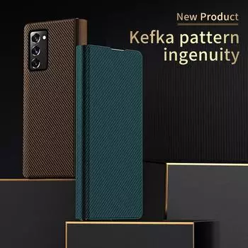 Кожаный флип-чехол без отпечатков пальцев для Samsung Galaxy Z Fold 3 Fold2 Fold3 5g Fold 2, противоударные чехлы для мобильных телефонов for Samsung Z Fold 2 чёрный