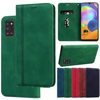 Кожаный флип-чехол для Samsung Galaxy S10 Lite S10e S20 Ultra A01 A11 A21 A31 A21S A41 A51 A71 A10 A20 A30 A40 A50 A70 A30S A50S A20S, чехол-кошелек с магнитом Samsung J6 2018 чёрный