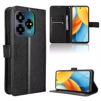 Кожаный флип-чехол для ZTE Blade V60 Design PU чехол для телефона ударопрочный прочный ретро-чехол с ремешком for ZTE Blade V60 Design чёрный