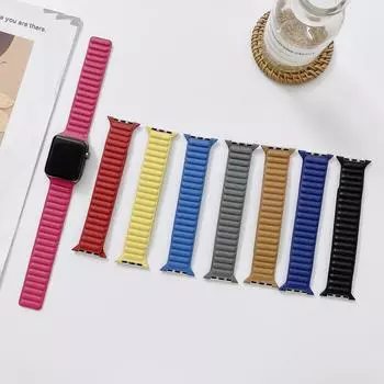 Кожаный магнитный ремешок для Iwatch 9 8 7 6 SE 40 44 мм 41 45 мм 49 мм ремешок для часов Apple Watch Series Ultra 4/3/2/1 браслет браслет 38 42 мм ремешок 38 40 41mm чёрный