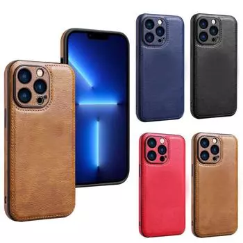 Кожаный защитный чехол для iPhone 16 Pro Max / 15 Pro iPhone 16 Pro чёрный