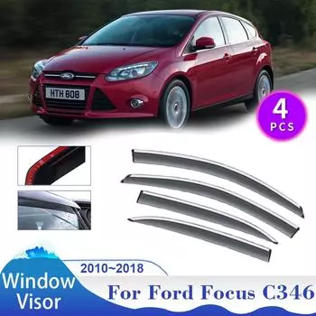 Козырек для окна Ford Focus C346 MK3 Hatchback 2010~2018 автомобильный солнцезащитный козырек от дождя дефлектор тент укрытие вентиляционный люк дымоход аксессуар прозрачный