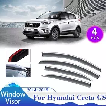 Козырек на окно для Hyundai Creta Cantus GS GC 2014~2019 Автомобильный дефлектор, дымоход, навесы, солнцезащитный козырек, дефлектор, аксессуары прозрачный