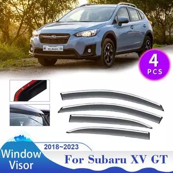 Козырек на окно для Subaru XV Crosstrek GT 2018~2024 Боковой солнцезащитный козырек для автомобиля Дефлектор для защиты от дождя Дымоходные тенты Навесы Аксессуары прозрачный