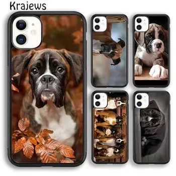 Krajews милый боксер собака щенок ТПУ чехол для телефона iPhone 14 5 6s 7 8 plus X XR XS 11 12 13 pro max Samsung S21 S22ultra Plus iPhone 6plus