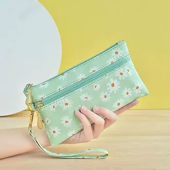 Красивая Легкая Сумка-клатч на молнии в западном стиле с подсолнухом Water Grass Green