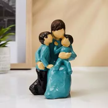 Красивая расписанная вручную статуэтка из смолы «Мать и дитя» среднего размера (Упаковка из 1 шт., многоцветная)
