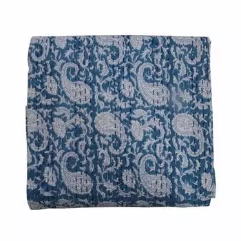 Красивое индийское одеяло Kantha с цветочным принтом, одеяло Kantha с ручным блочным принтом, постельное белье, одеяла Kantha, покрывало Kantha, двойной размер
