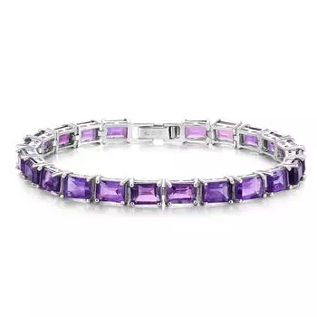 Красивый и элегантный браслет из натурального африканского аметиста S925 Silver Fashion luxury women Jewelry Gift anniversary & day day 19cm фиолетовый