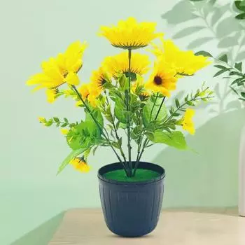 Красивый искусственный бонсай, эстетический, 4 головки, яркий цвет