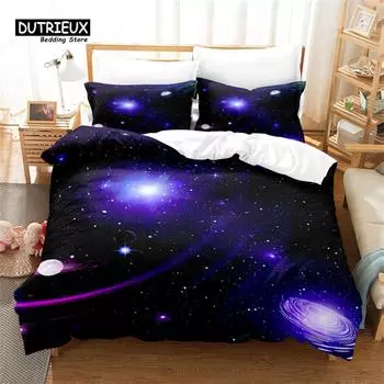 Красивый комплект постельного белья Star Sky, комплект пододеяльников Star Sky, постельное белье 3D, цифровая печать, размер Queen, дизайн одежды EU single(135x200cm)