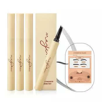 Краска для бровей May Chic Long Fix Finger Tip Eyebrow Tattoo 1,2 г, темно-коричневая, 4 шт.