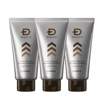 Краска для седых волос Scalp D Hair Color Conditioner Deep Brown Набор из 3 шт. 150 г для мужчин ANGFA Men s